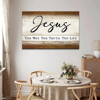 jesus the way the truth the life christian wall art canvas (Landscape) (view 4)