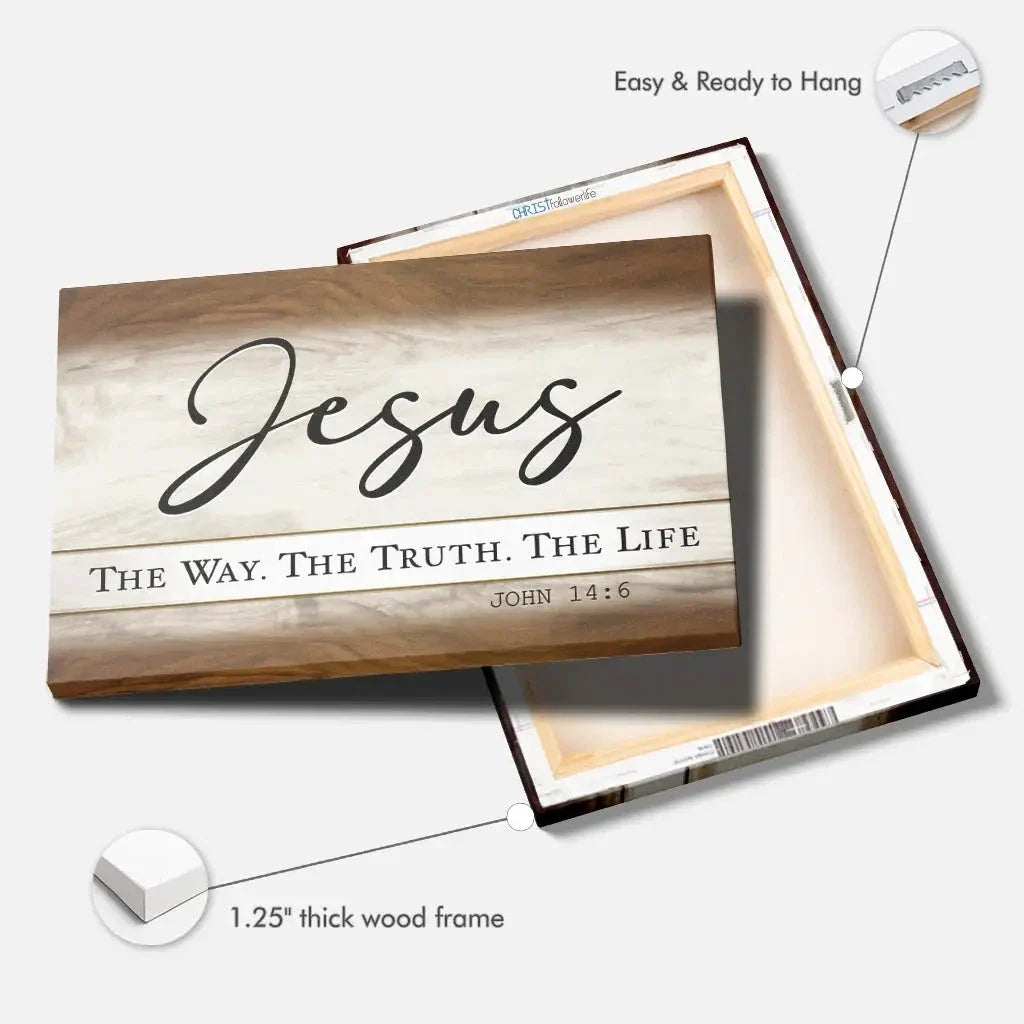 jesus the way the truth the life christian wall art canvas (Landscape) (view 5)