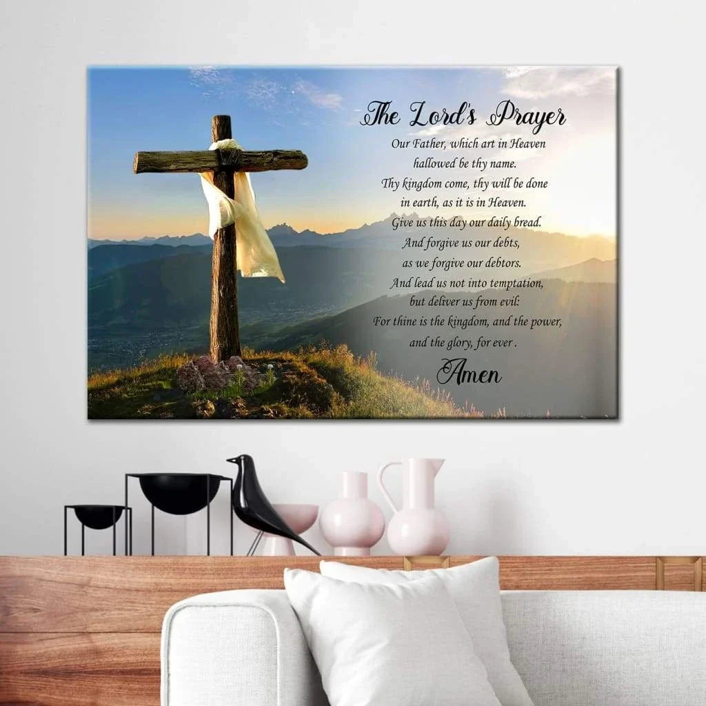 the lord s prayer canvas print christian wall art (Landscape) (view 2)