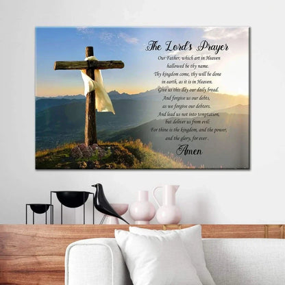 the lord s prayer canvas print christian wall art (Landscape) (view 2)