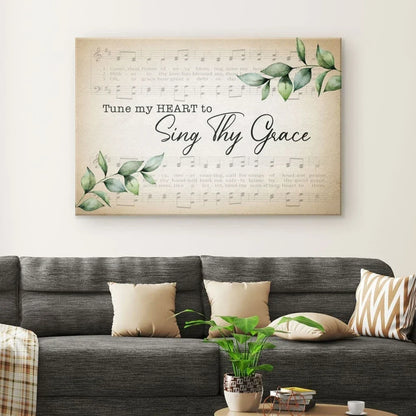 tune my heart to sing thy grace wall art canvas (Landscape)