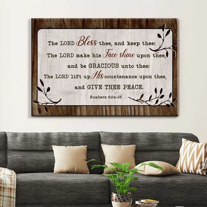 numbers 6 24 26 the lord bless thee and keep thee wall art canvas (Landscape) (view 2)