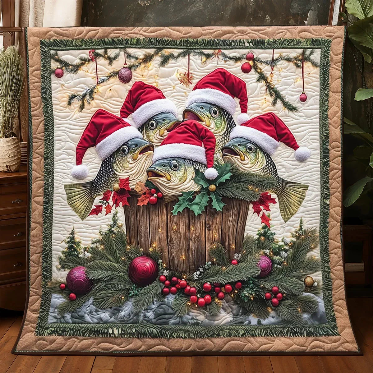 Christmas Bass Quilt Blanket