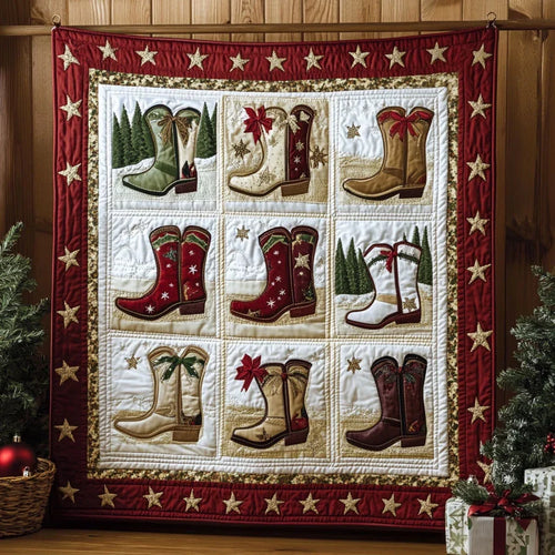 Christmas Boot Quilt Blanket