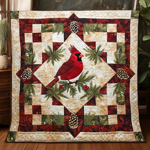 Christmas Cardinal Quilt Blanket
