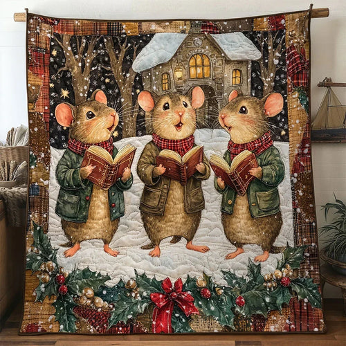 Christmas Carol Mouse Quilt Blanket
