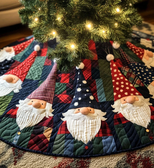 Christmas Carousel Quilted Christmas Tree Skirt