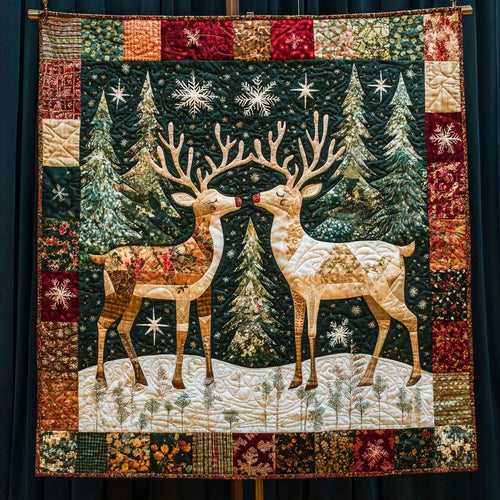 Christmas Deer Quilt Blanket