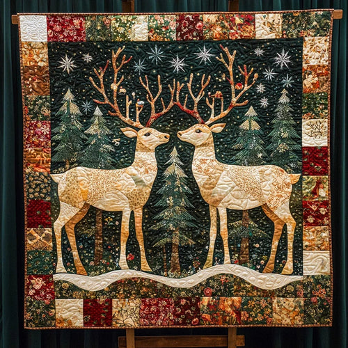 Christmas Deer Quilt Blanket