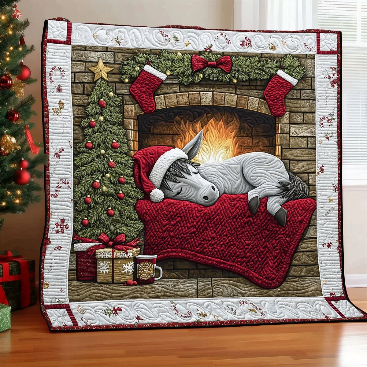 Christmas Donkey Sleeping Quilt Blanket