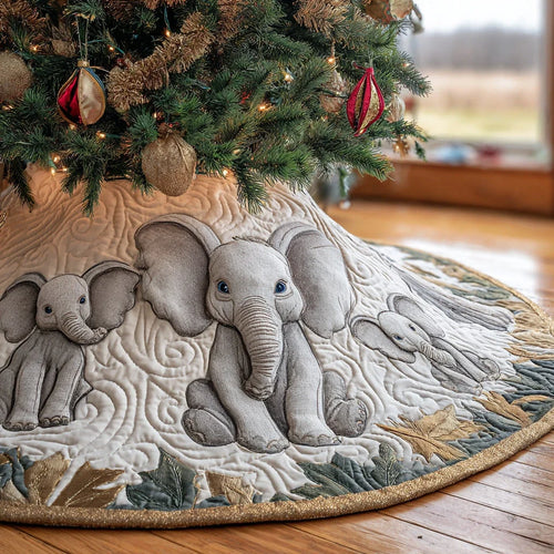 Christmas Elephant Christmas Quilted Tree Skirt