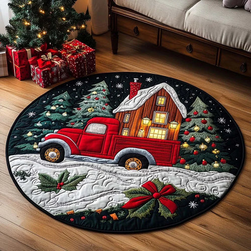 Christmas Eve Retreat Quilted Round Mat