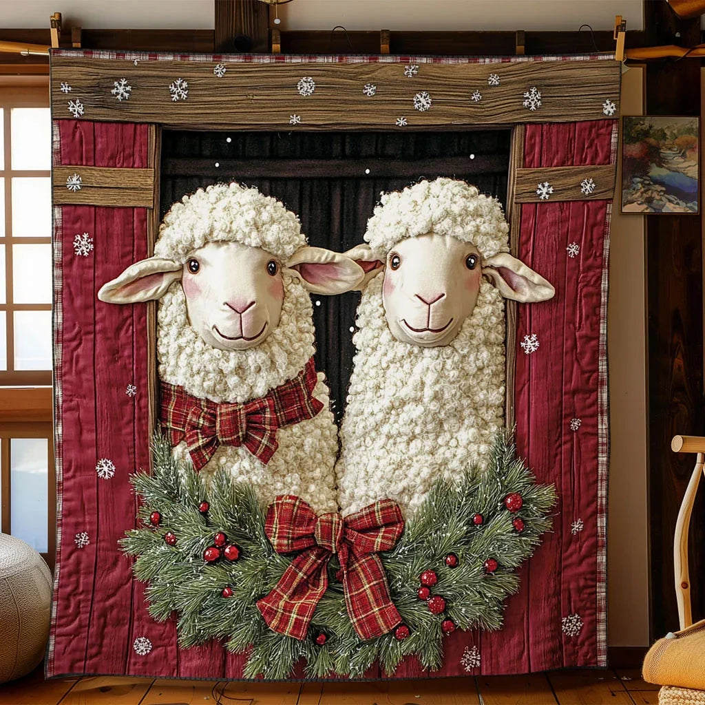 Christmas Eve Sheep Quilt Blanket