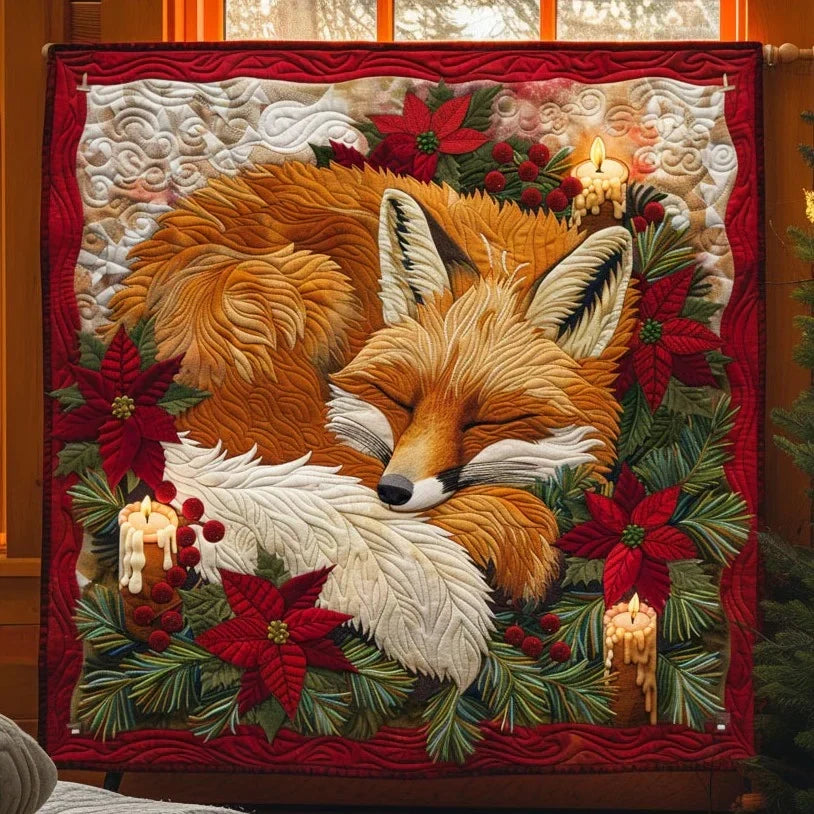 Christmas Fox Quilt Blanket