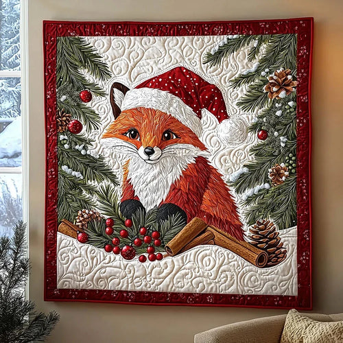 Christmas Fox Quilt Blanket