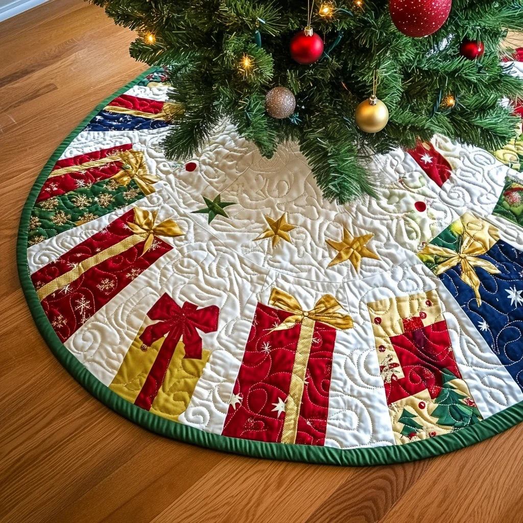 Christmas Gift Quilted Christmas Tree Skirt