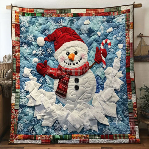 Christmas Glow Snowman Quilt Blanket