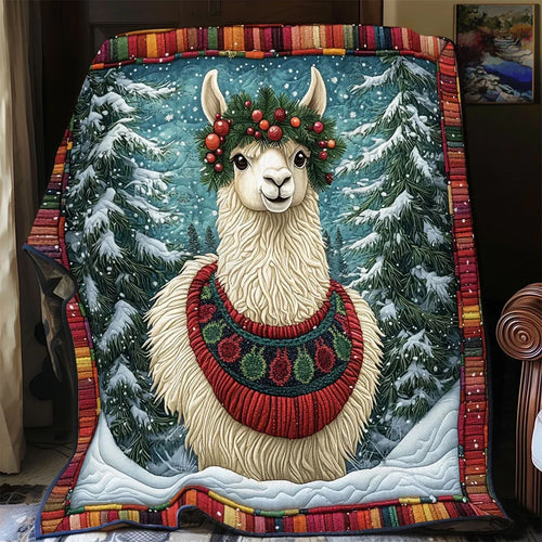 Christmas Llama Quilt Blanket