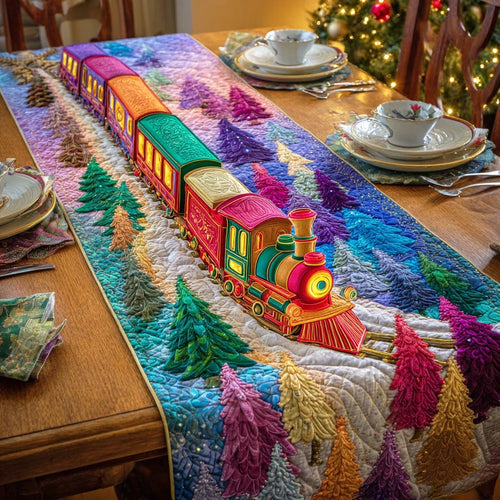 Christmas Locomotion Quilted Table Runner