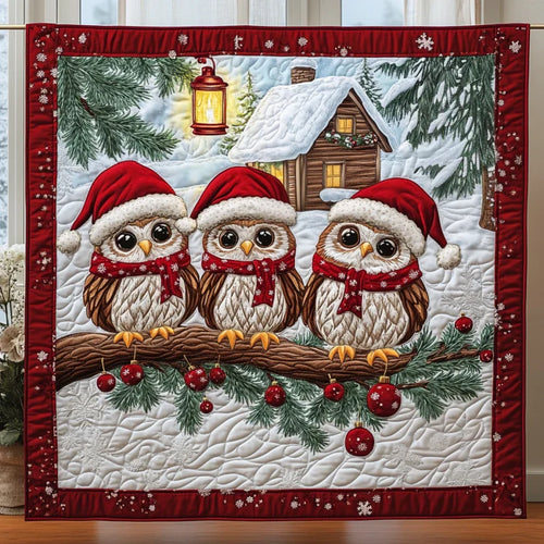 Christmas Owls Quilt Blanket