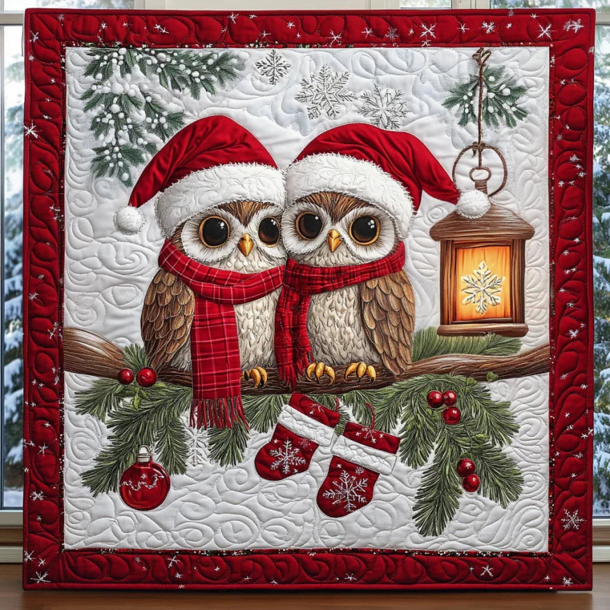 Christmas Owls Quilt Blanket
