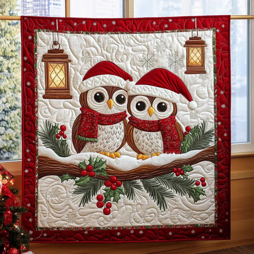 Christmas Owls Quilt Blanket