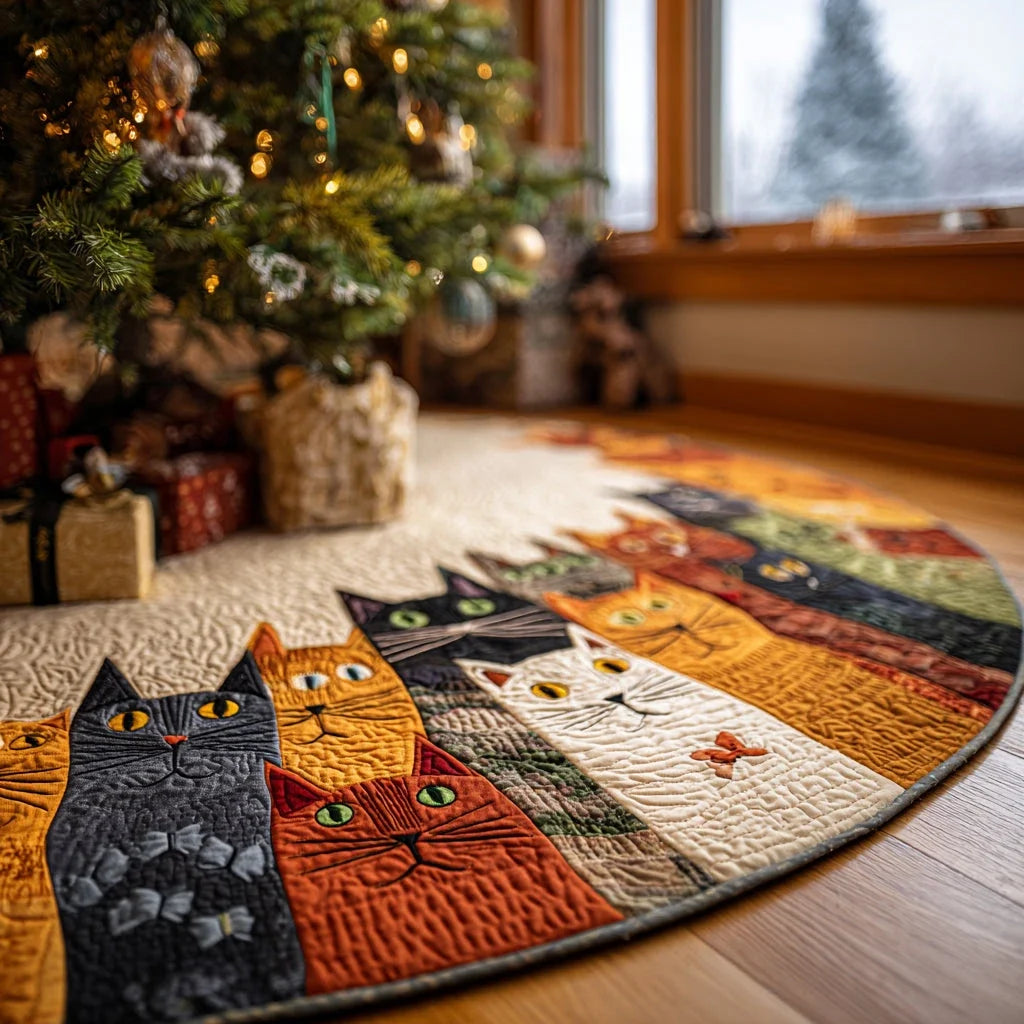 Christmas Purr Christmas Quilted Tree Skirt