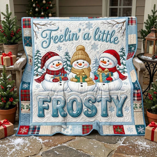 Christmas Snowman Patchwork Quilt Blanket