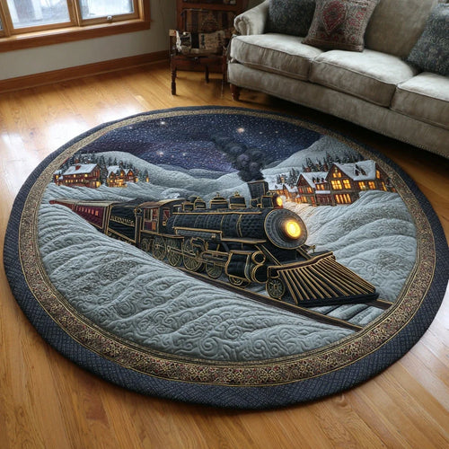 Christmas Train Express Quilted Round Mat
