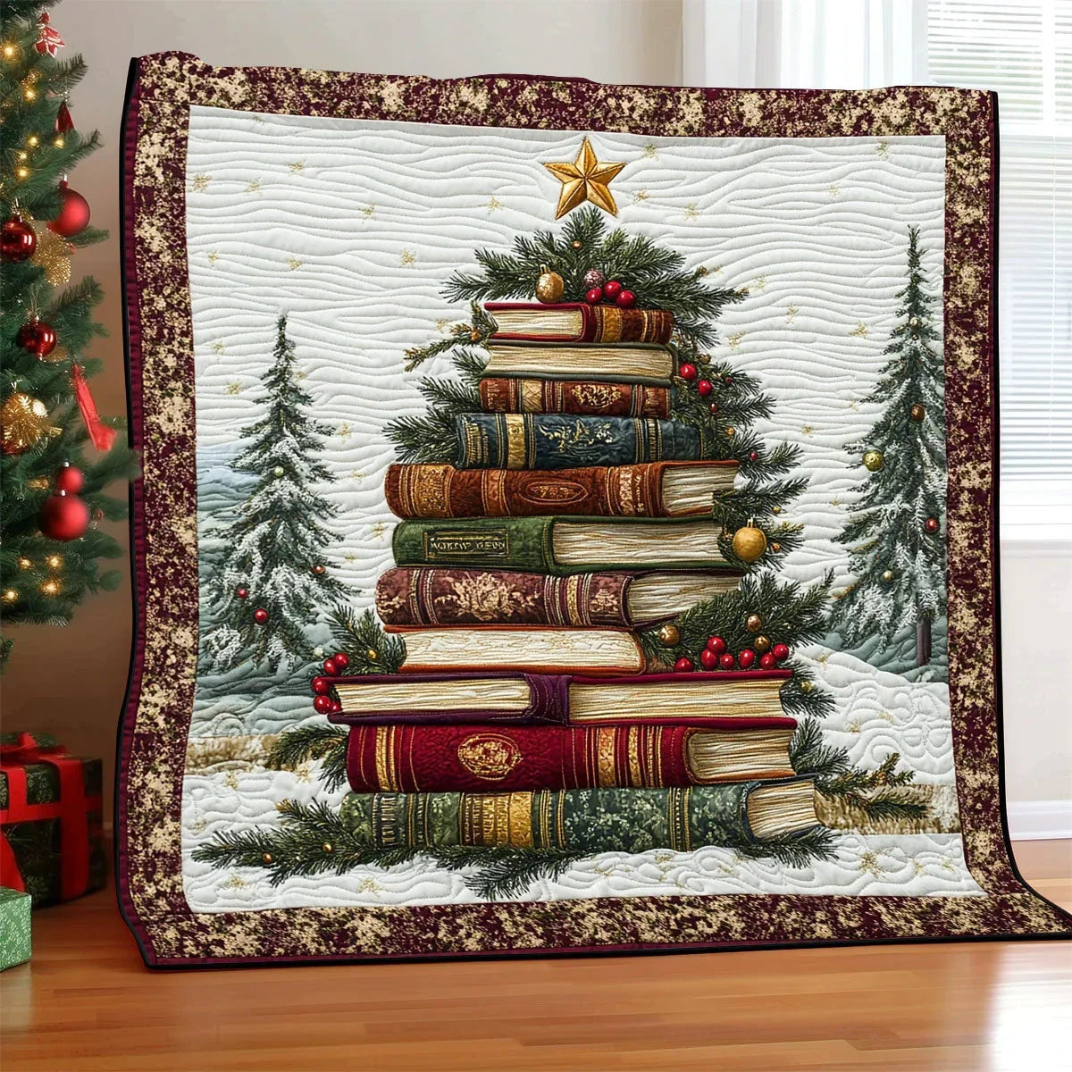 Christmas Tree Book Quilt Blanket