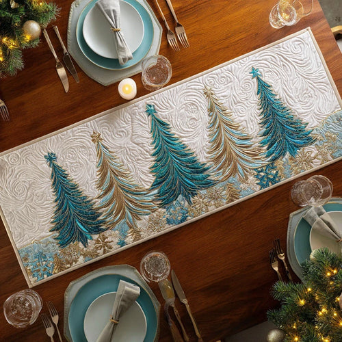 Christmas Tree Glade Quilted Table Runner