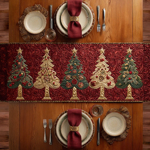 Christmas Tree Holiday Quilted Table Runner