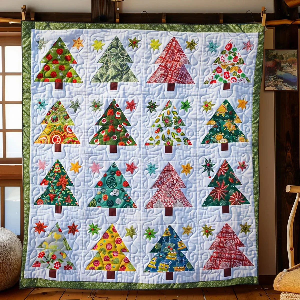 Christmas Tree Patch Quilt Blanket