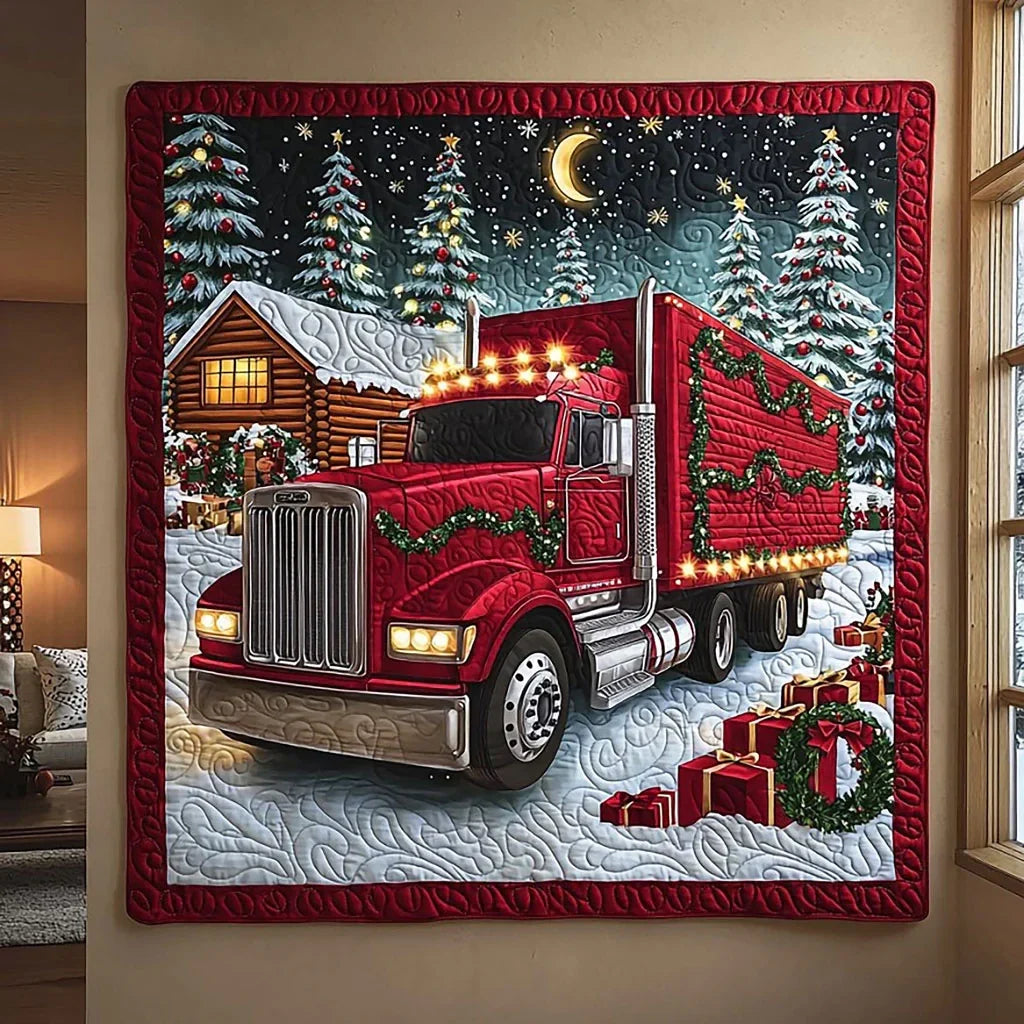 Christmas Truck Quilt Blanket