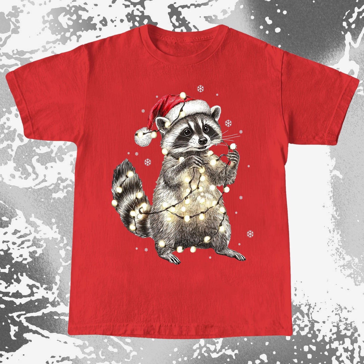 Chaotic Christmas Raccoon, funny meme tee gift (view 5)