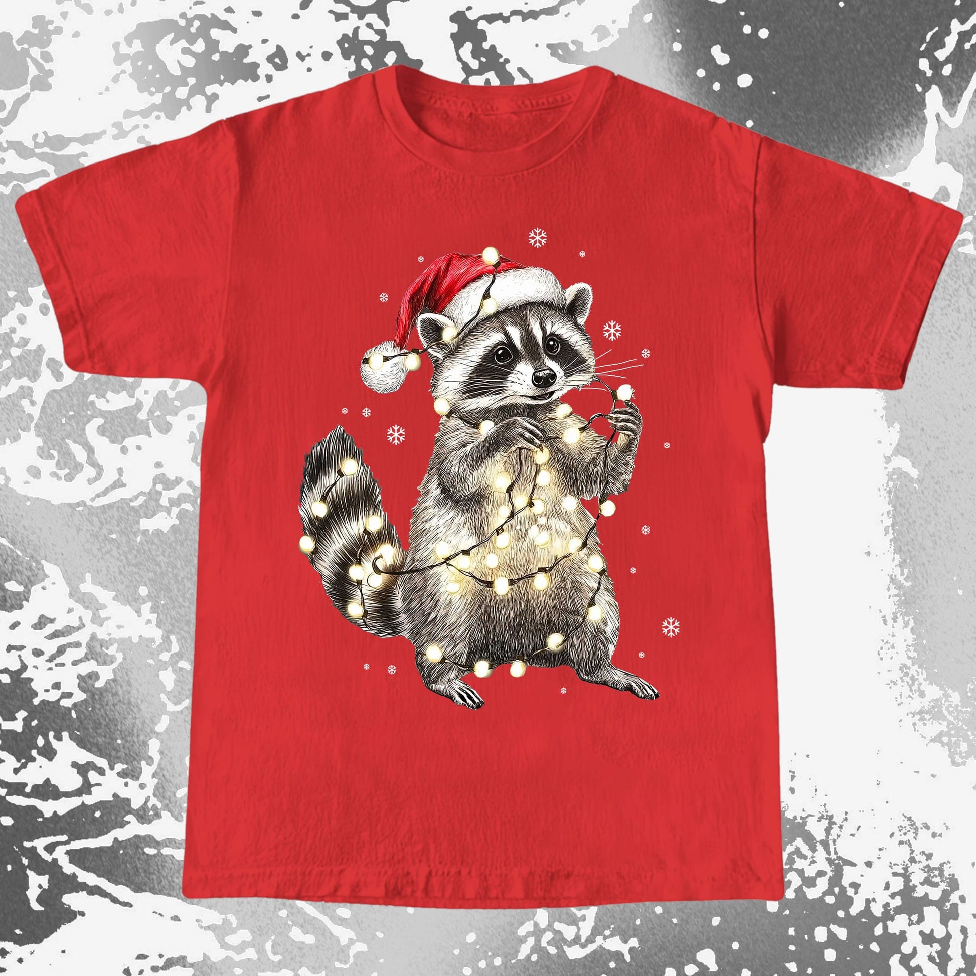 Chaotic Christmas Raccoon, funny meme tee gift (view 5)