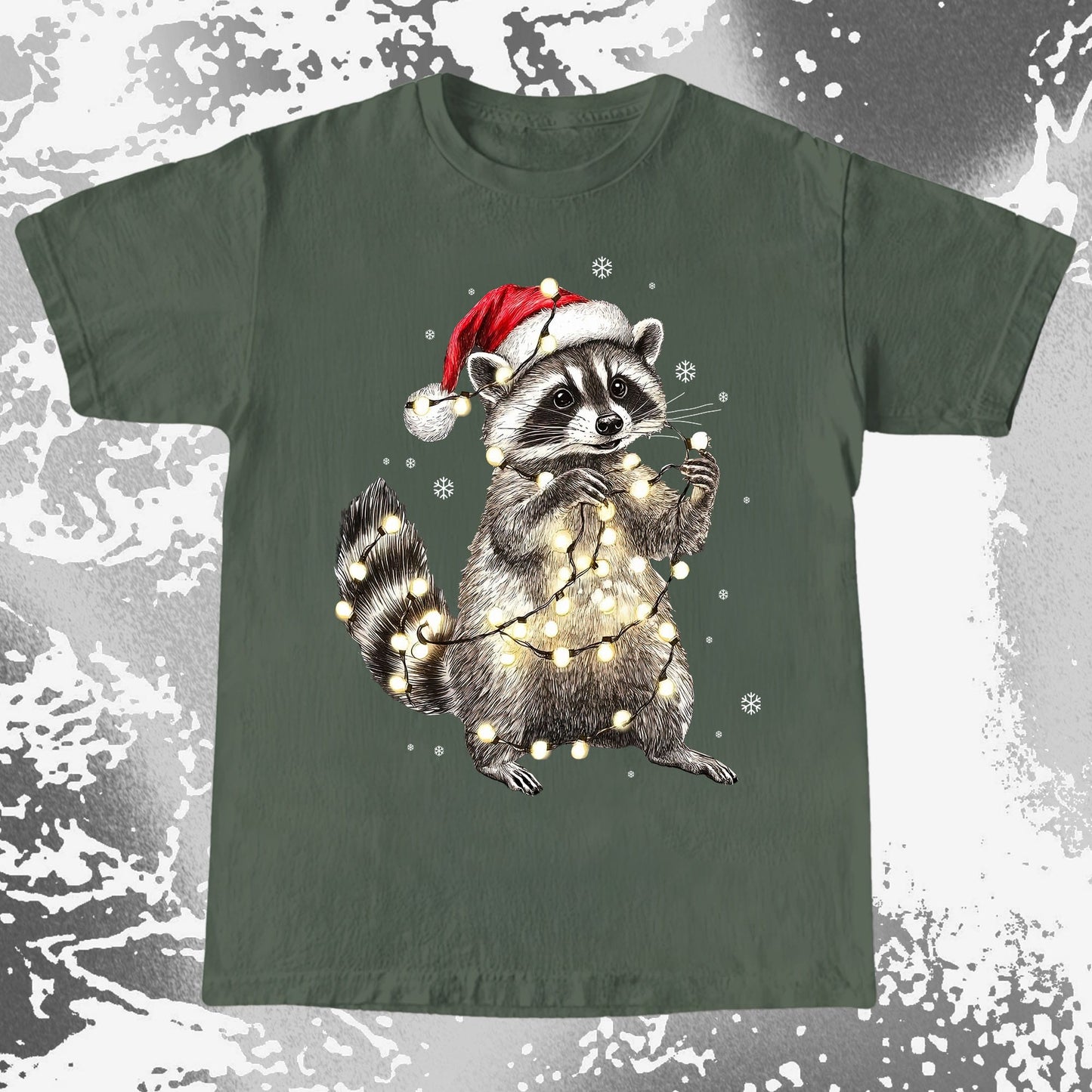 Chaotic Christmas Raccoon, funny meme tee gift (view 6)