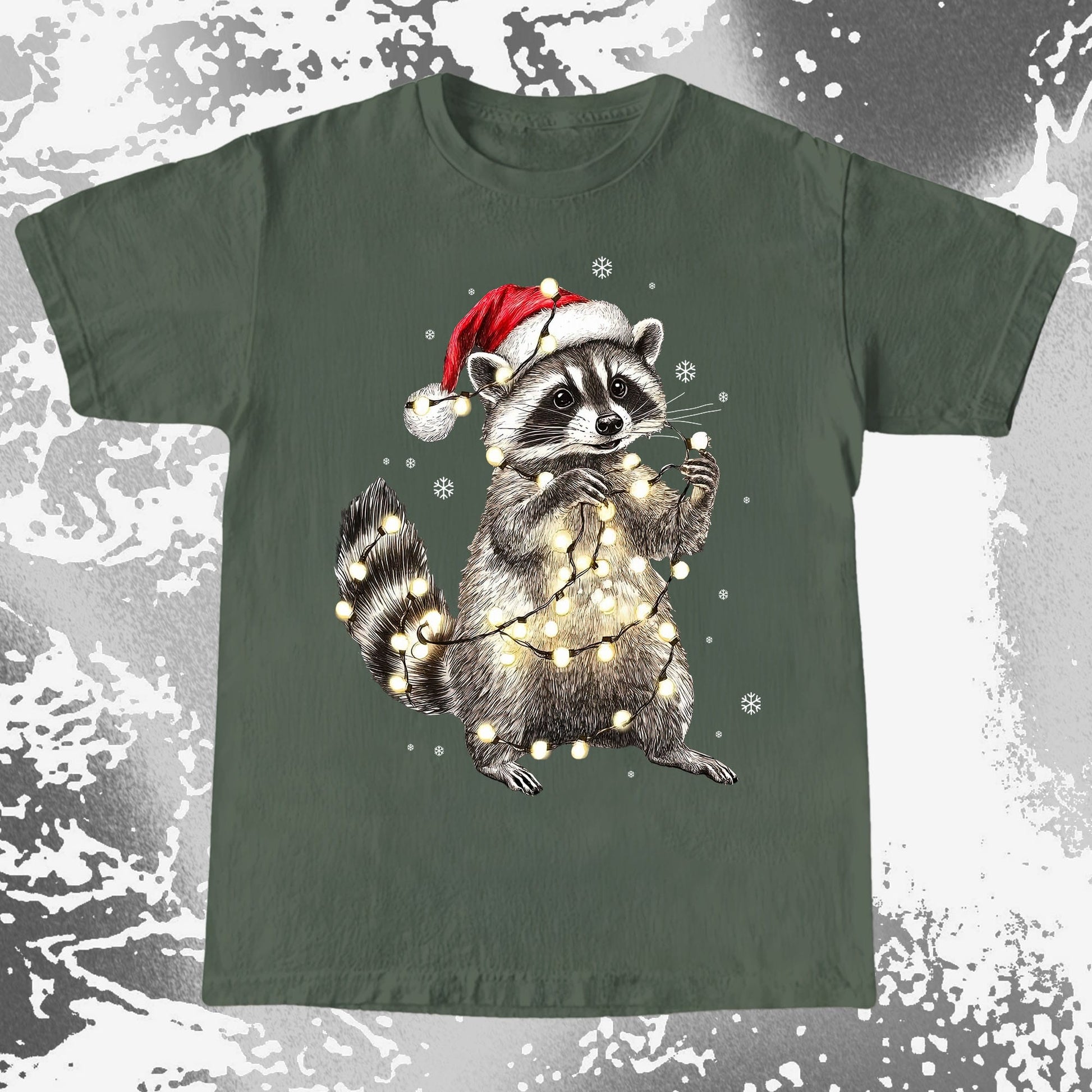 Chaotic Christmas Raccoon, funny meme tee gift (view 6)