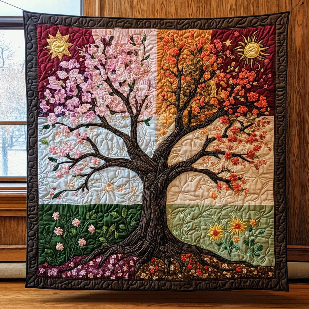Circle Of Nature Quilt Blanket
