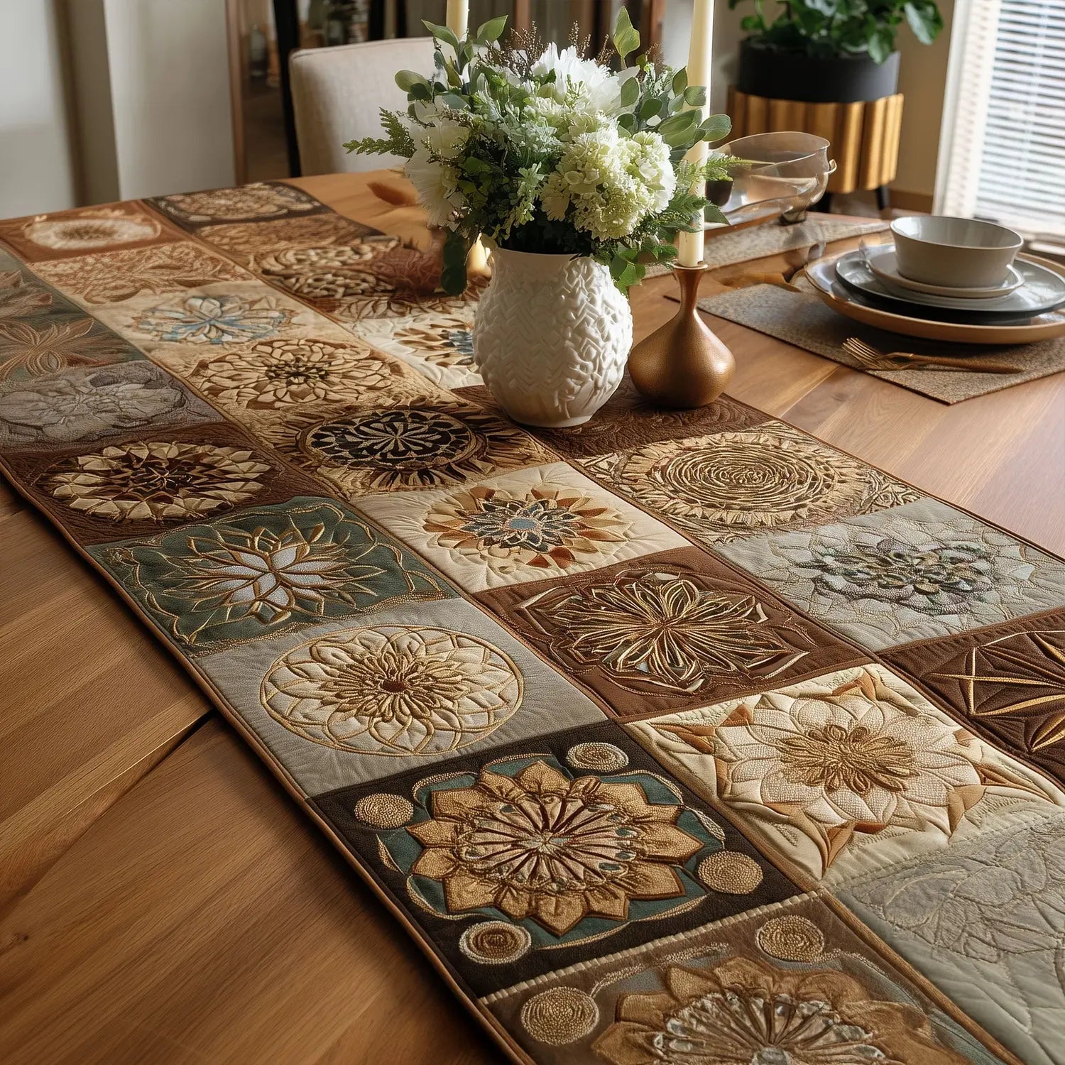 Circle of Tranquility Quilted Table Runner