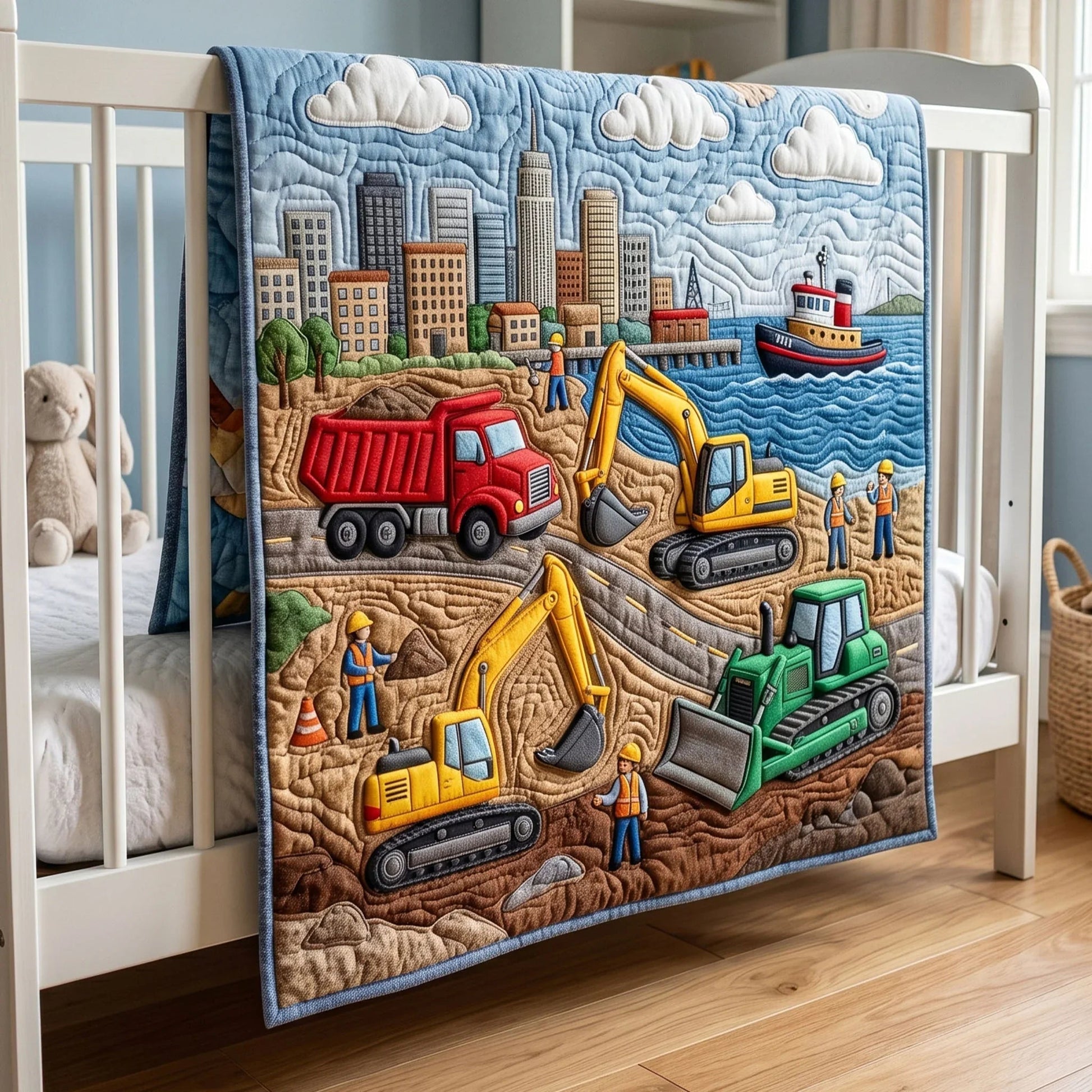City Traffic Quilt Blanket - Quilted Blanket by Wild and Way