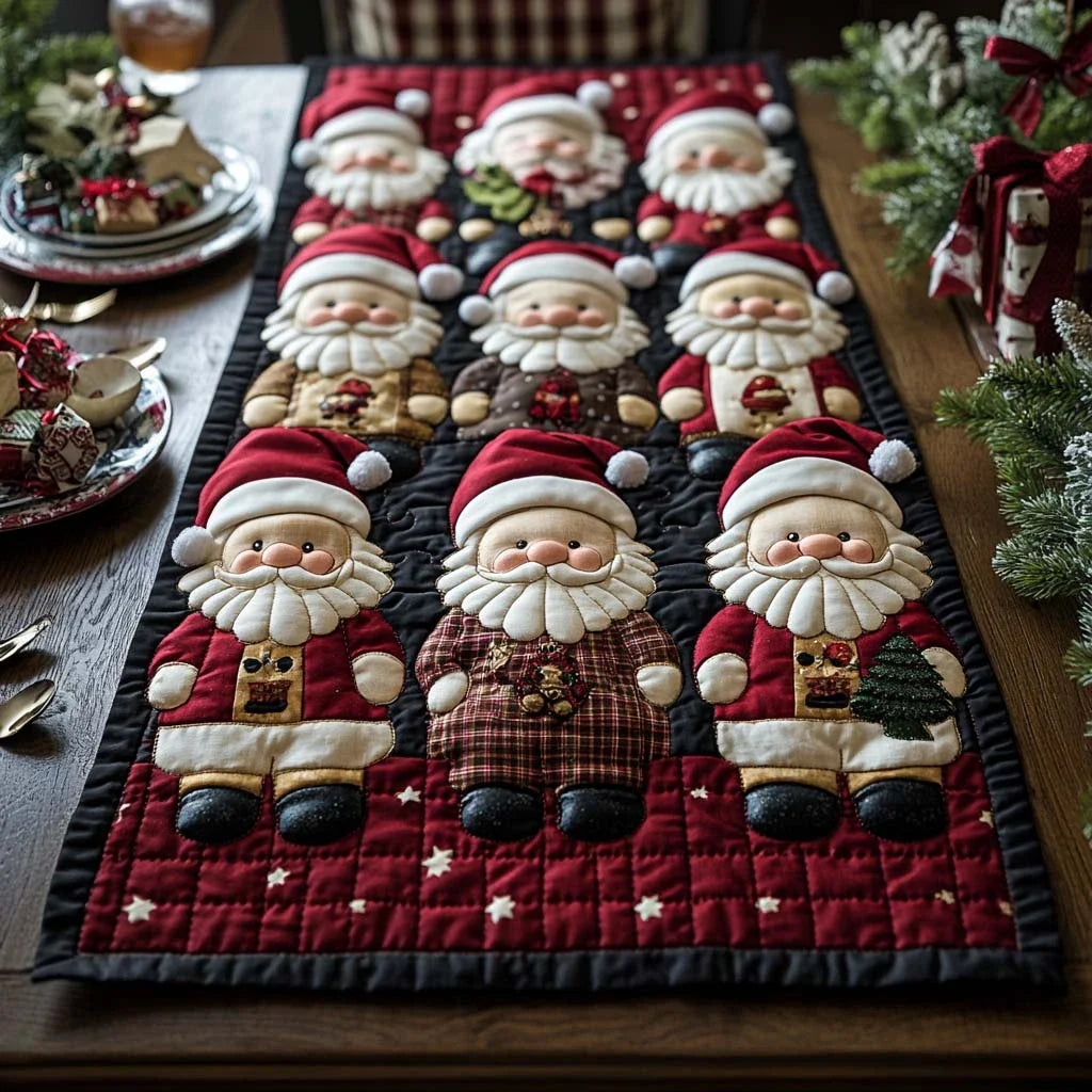 Classic Claus Quilted Table Runner