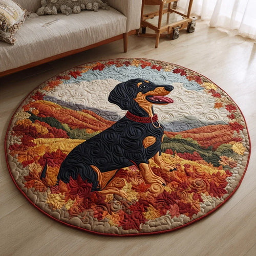 Classic Dachshund Quilted Round Mat