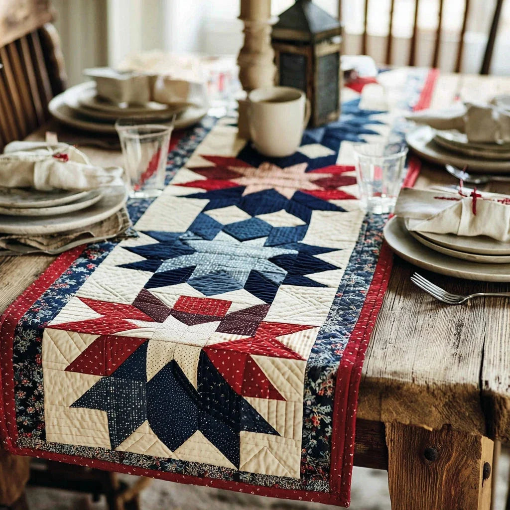 Classic Freedom Quilted Table Runner