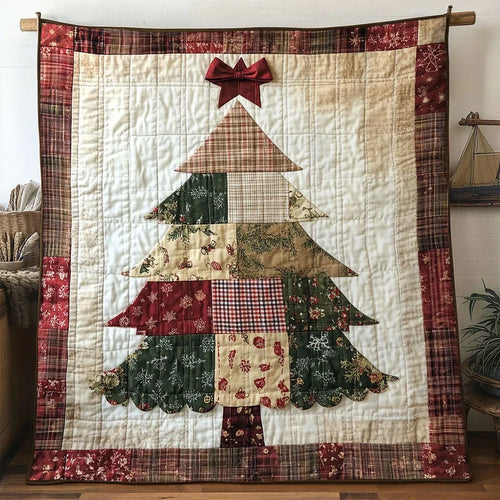 Classic Noel Christmas Tree Quilt Blanket