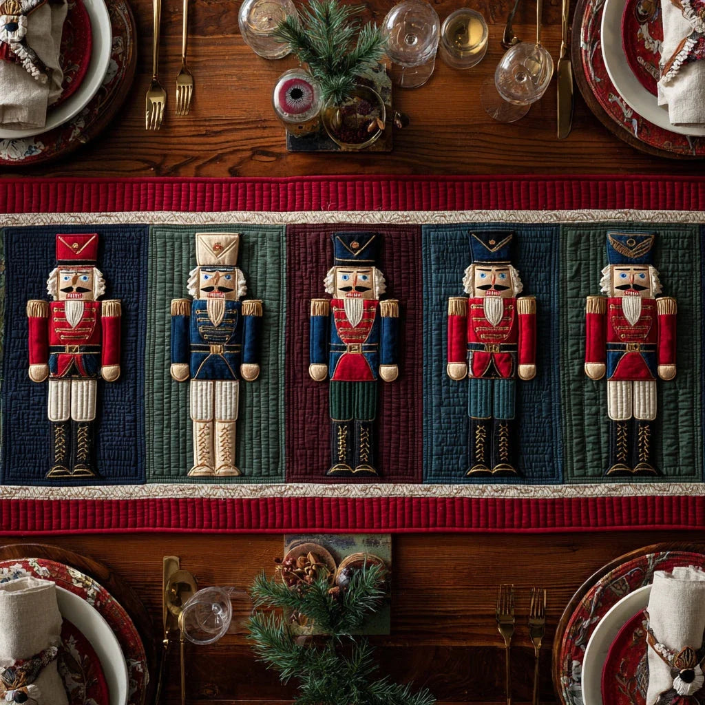 Classic Nutcracker Guard Quilted Table Runner