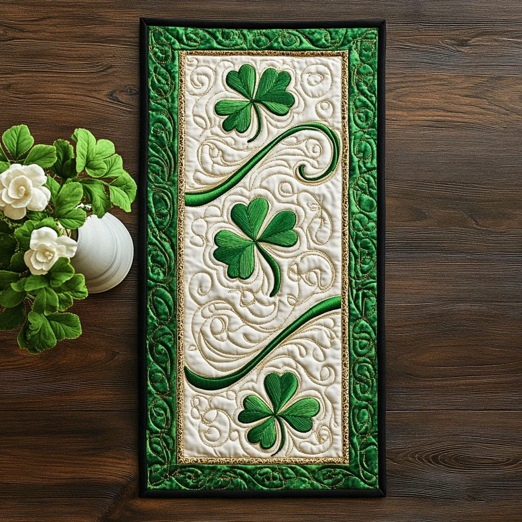 Clover Charm Quilted Table Runner