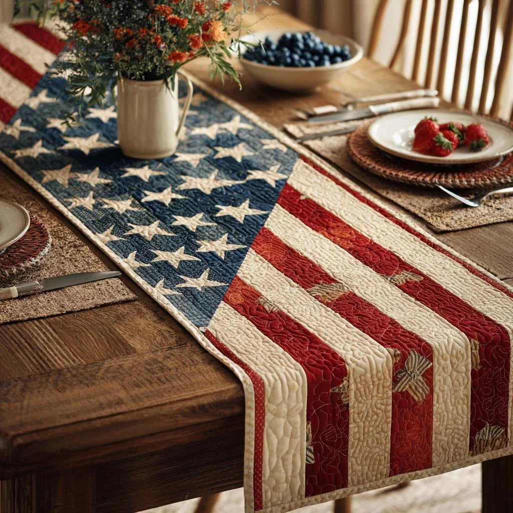 Coastal Barnstar Quilted Table Runner
