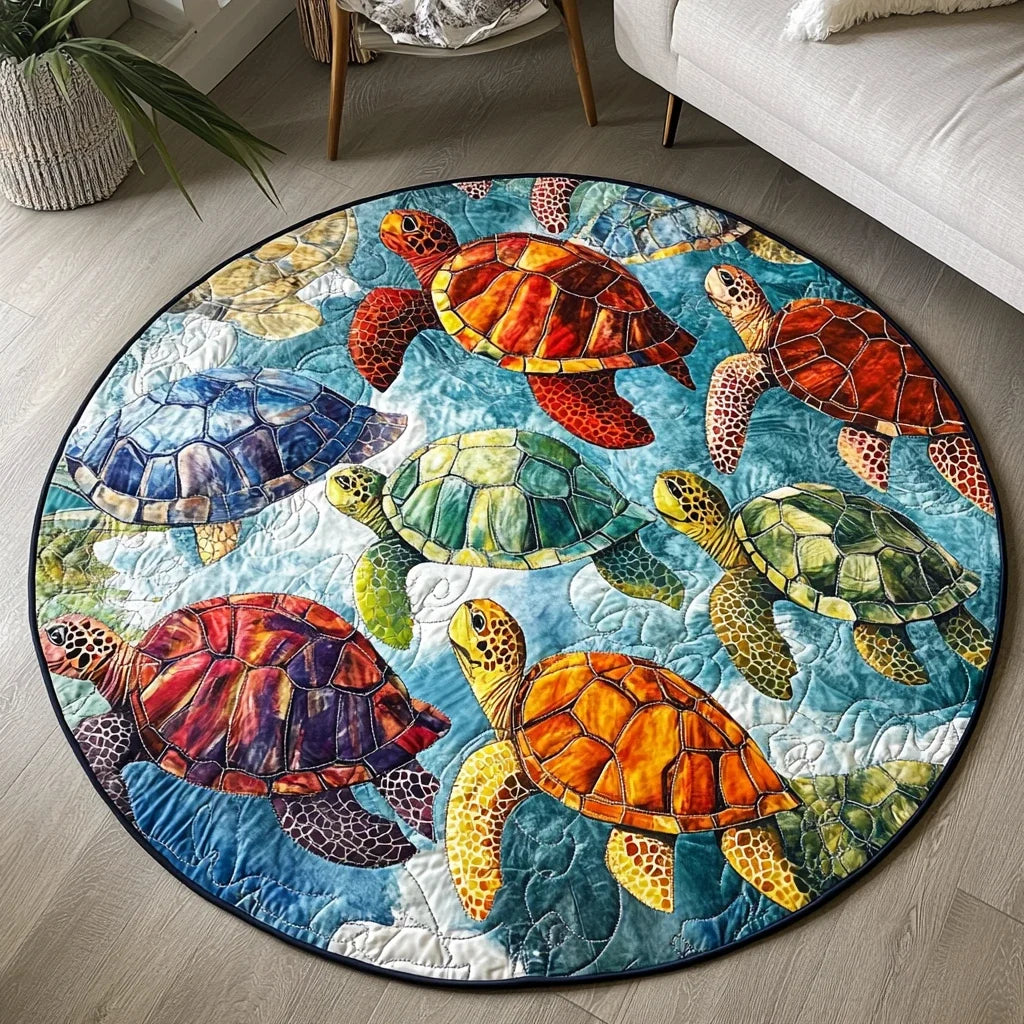 Coastal Calm Quilted Round Mat