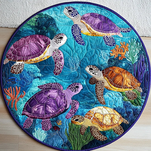 Coastal Charm Quilted Round Mat